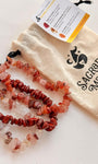 Conjunto Alegria e Vitalidade - Jaspe Vermelho, Cornalina e Quartzo Hematóide