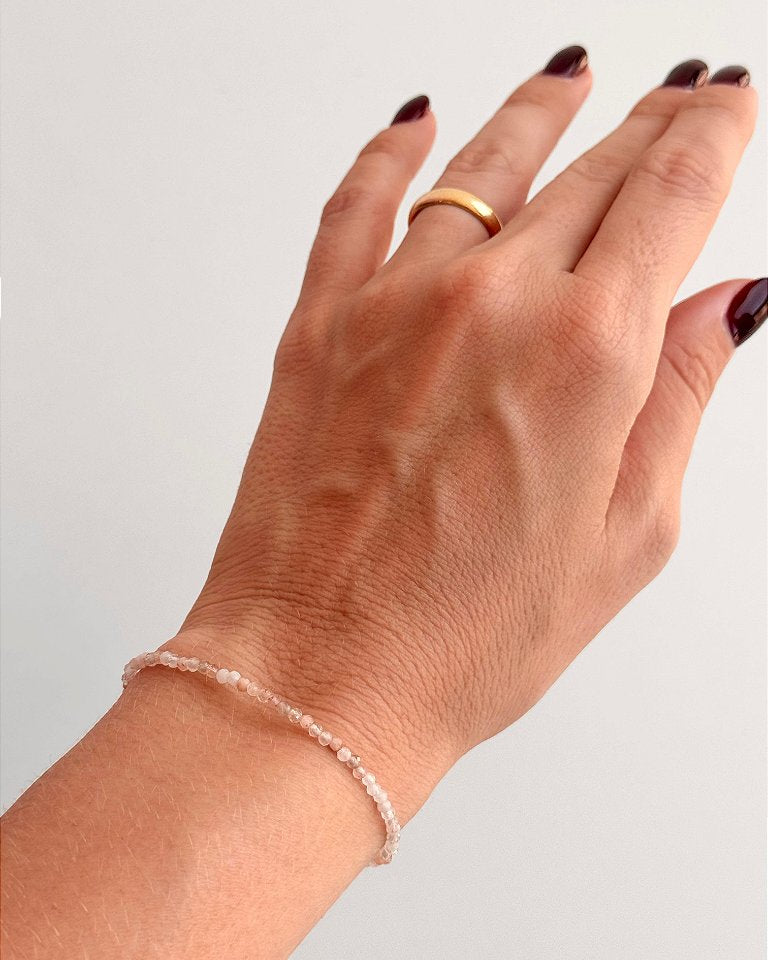Pulseira de Pedra do Sol 2mm Multifacetada - Pedra do Sucesso