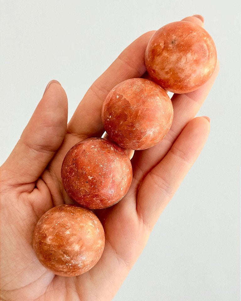 Esfera de Calcita Laranja Mini - Pedra da Alegria, vitalidade, Expressão