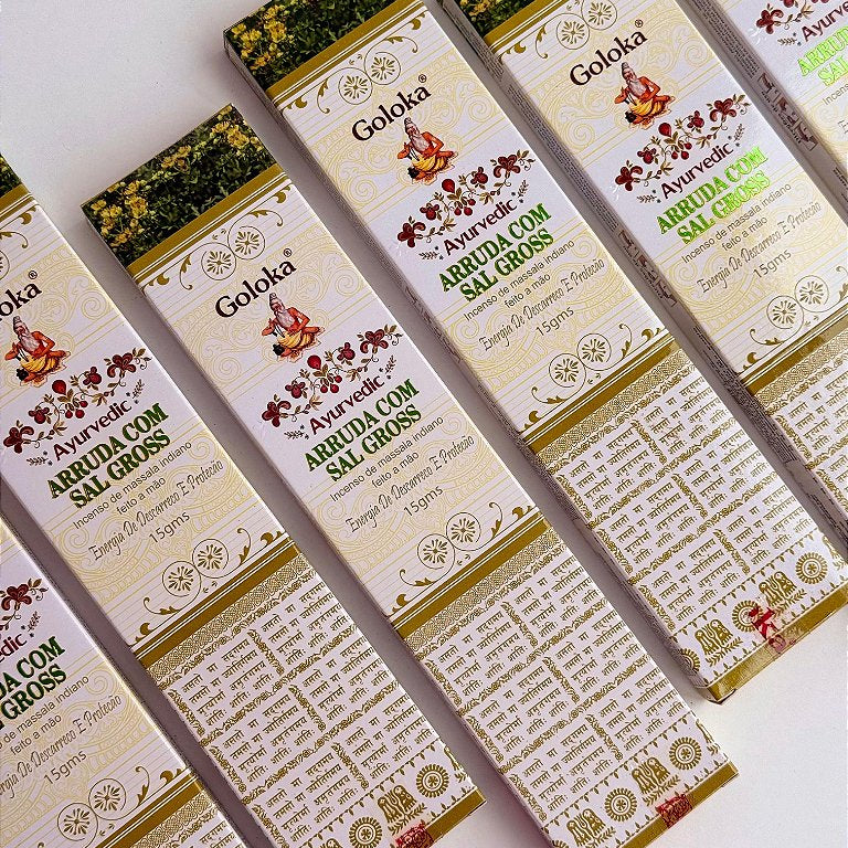 Incenso Goloka - Ayurvedic Arruda com Sal Grosso
