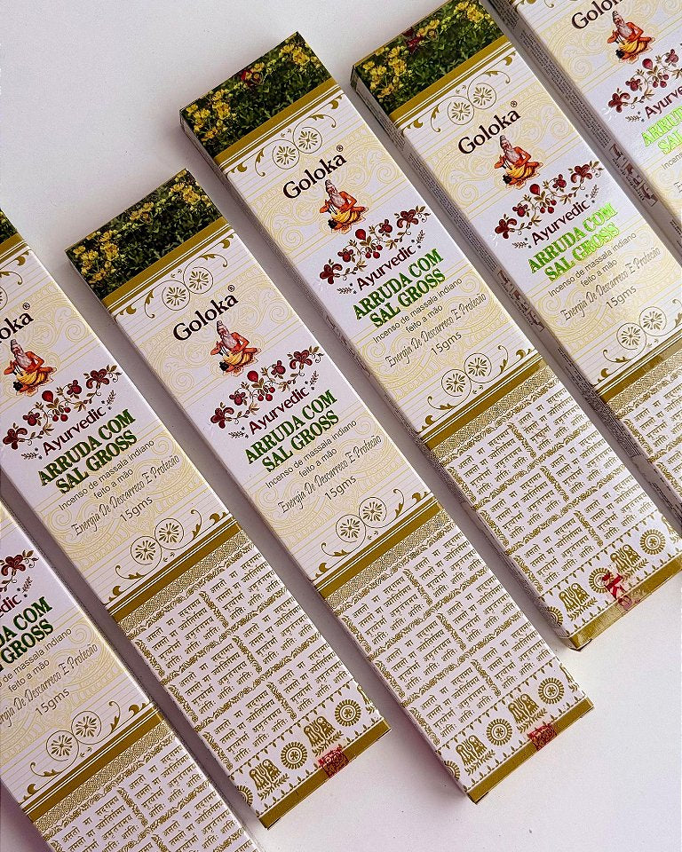 Incenso Goloka - Ayurvedic Arruda com Sal Grosso