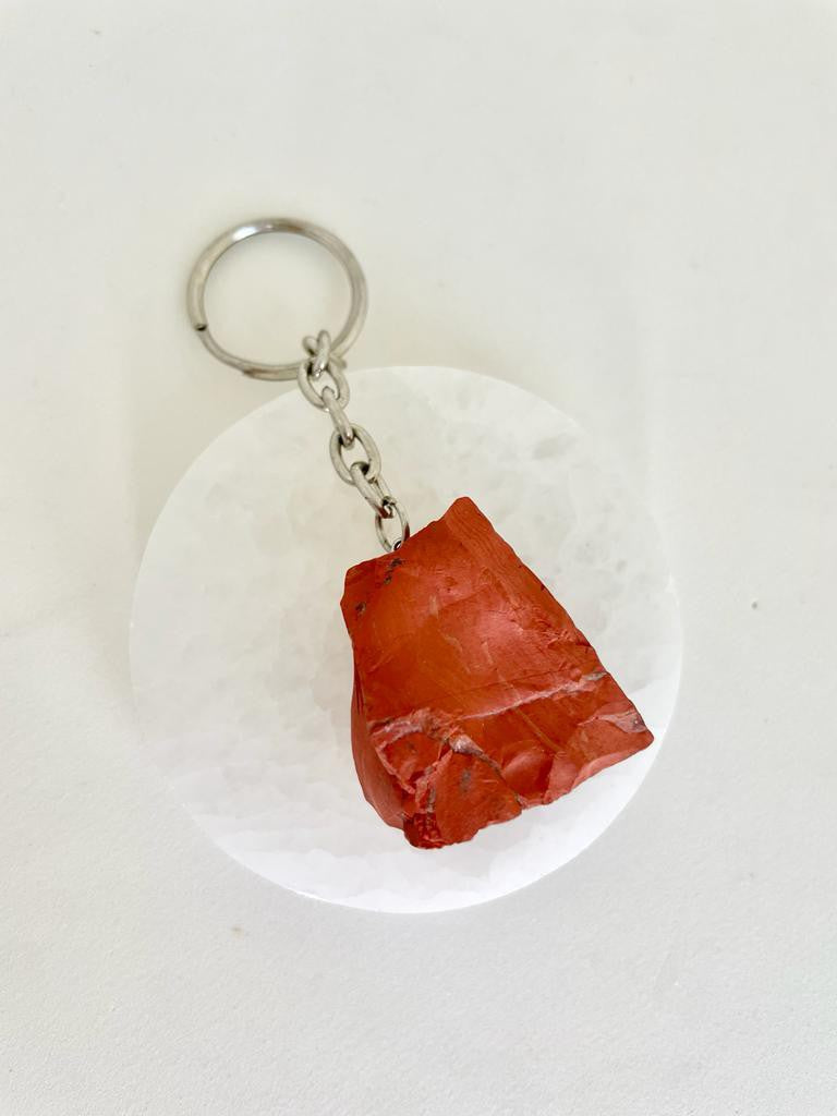 Chaveiro de Jaspe Vermelho Bruto - Coragem, Atitude, Vitalidade e Saúde