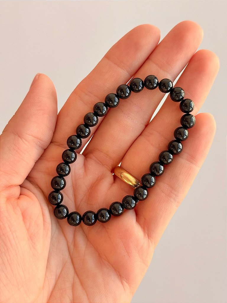 Pulseira de Turmalina Negra Redonda 6mm - Proteção Energética e Espiritual, Inseguranças e Soluções
