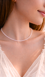 Colar de Quartzo Rosa 2mm Multifacetado - Pedra do Amor - Cura do Coração, Amor Próprio, Perdão e Gratidão