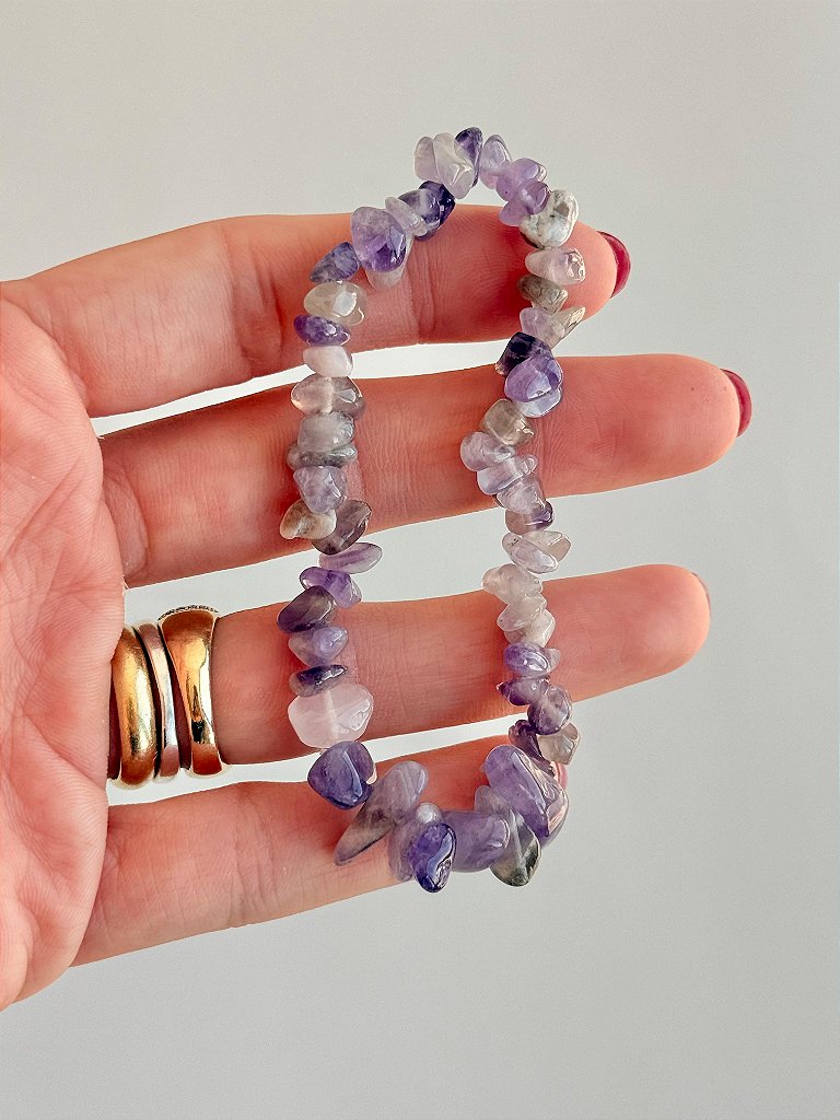 Conjunto Intuição, Fé e Conexão - Ametista, Pedra da Lua e Fluorita