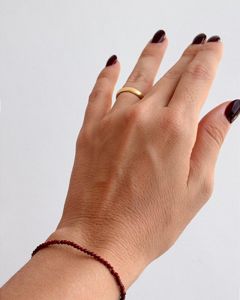 Pulseira de Jaspe Vermelho 2mm Multifacetada - Coragem, Atitude, Vitalidade e Saúde
