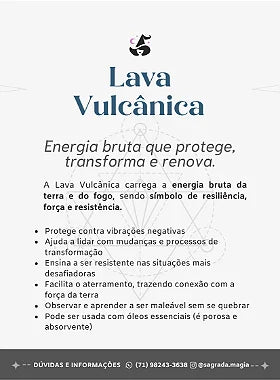 Pulseira de Lava Vulcânica 8mm Regulável - Resiliência, Força e Autossabotagem