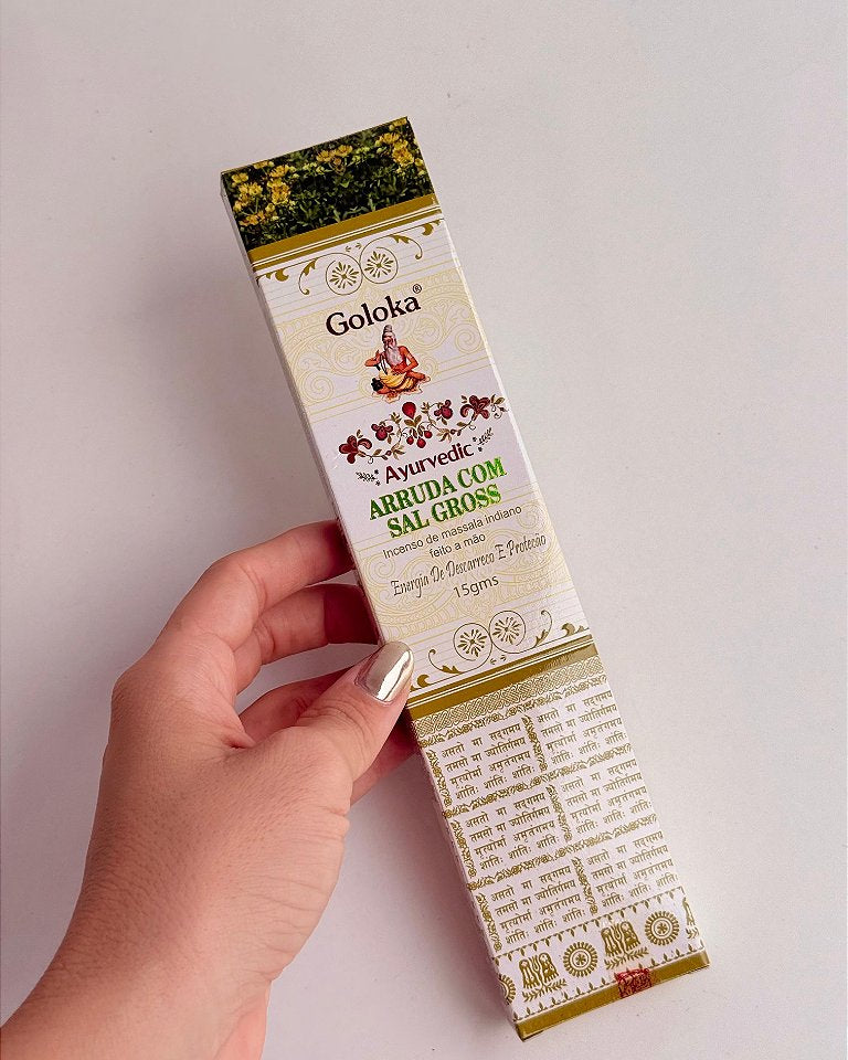 Incenso Goloka - Ayurvedic Arruda com Sal Grosso