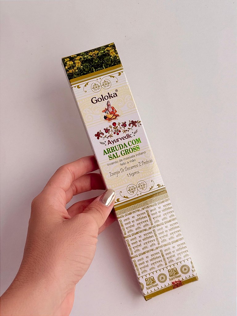 Incenso Goloka - Ayurvedic Arruda com Sal Grosso