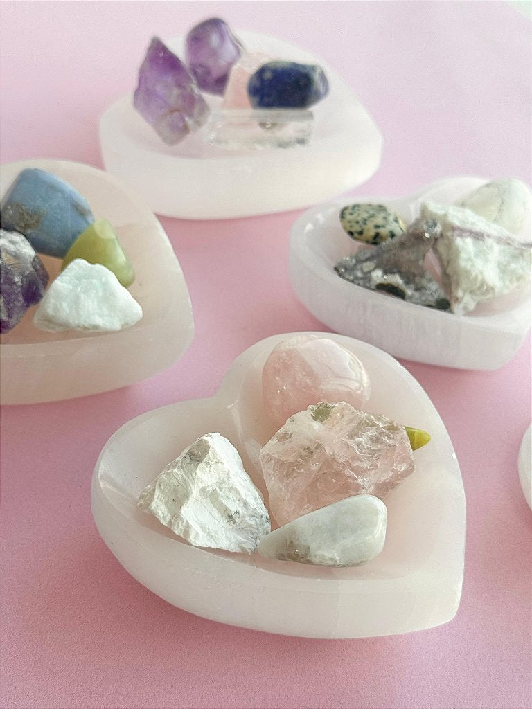 Bowl de Selenita Coração - Limpeza Energética; Paz de Espírito; Cansaço Mental e Dores