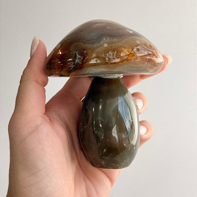 Cogumelo de Ágata - CGAGA05 402g - Pedra da Sorte, Coragem e Autoconfiança