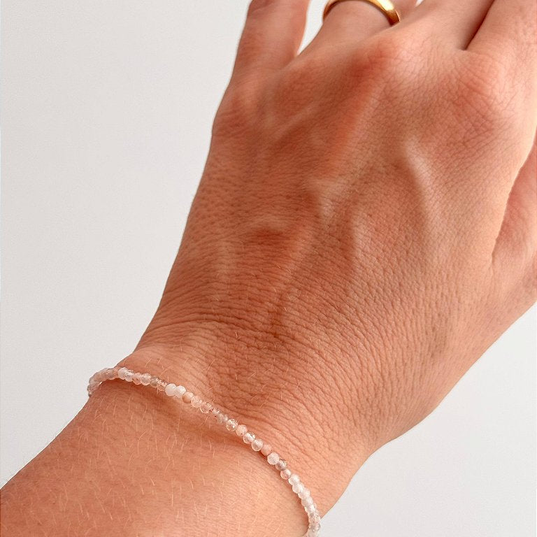 Pulseira de Pedra do Sol 2mm Multifacetada - Pedra do Sucesso