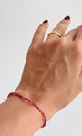 Pulseira de Turmalina Rosa 2mm Multifacetada - Afrodisíaca; Inspira Segurança, Confiança e Purifica Dores