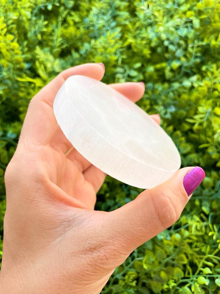 Selenita Porta Copo - Limpeza Energética; Paz de Espírito; Cansaço Mental e Dores