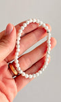 Pulseira de Howlita Redonda 4mm - Paciência, Ansiedade, Equilíbrio de Emoções e Paz