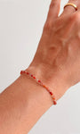 Pulseira de Cornalina 2mm Multifacetada - Alegria de Viver, Procrastinação, Disposição e Motivação