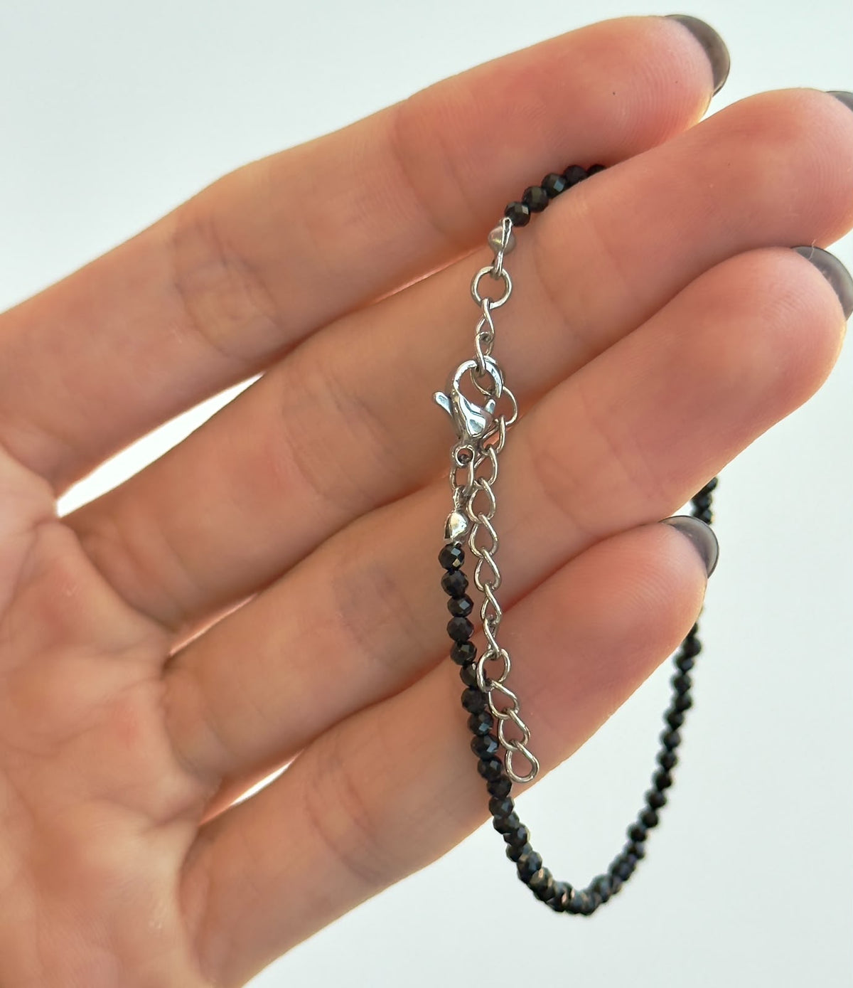 Pulseira de Turmalina Negra 2mm Multifacetada - Proteção Energética e Espiritual, Inseguranças e Soluções