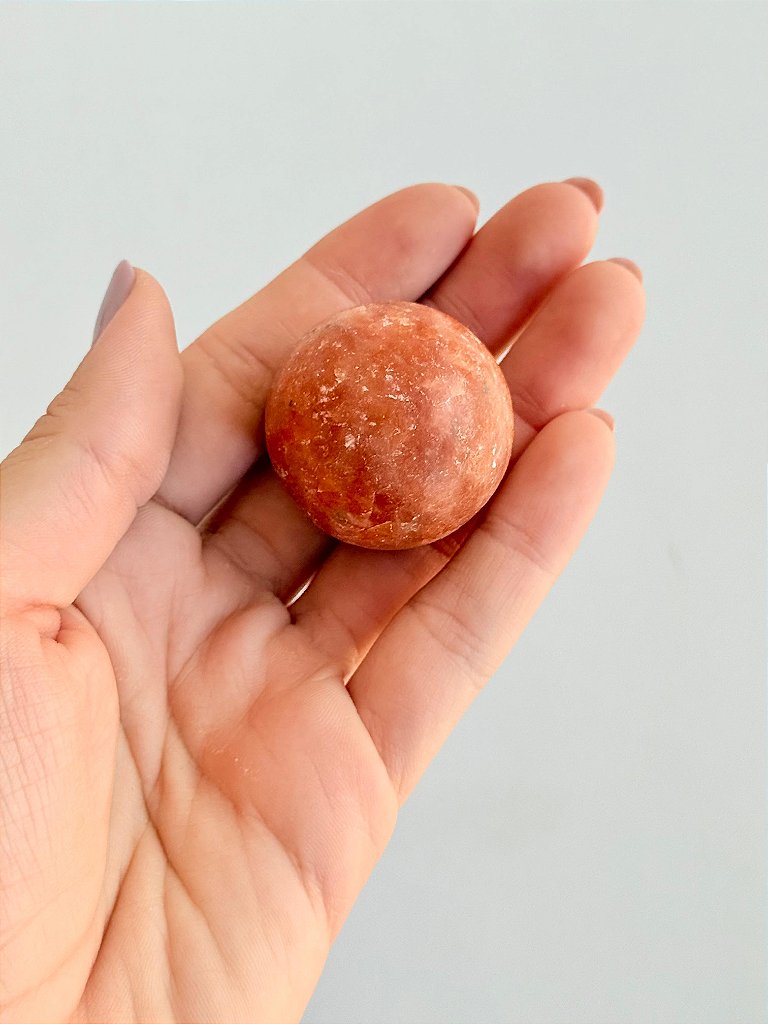 Esfera de Calcita Laranja Mini - Pedra da Alegria, vitalidade, Expressão