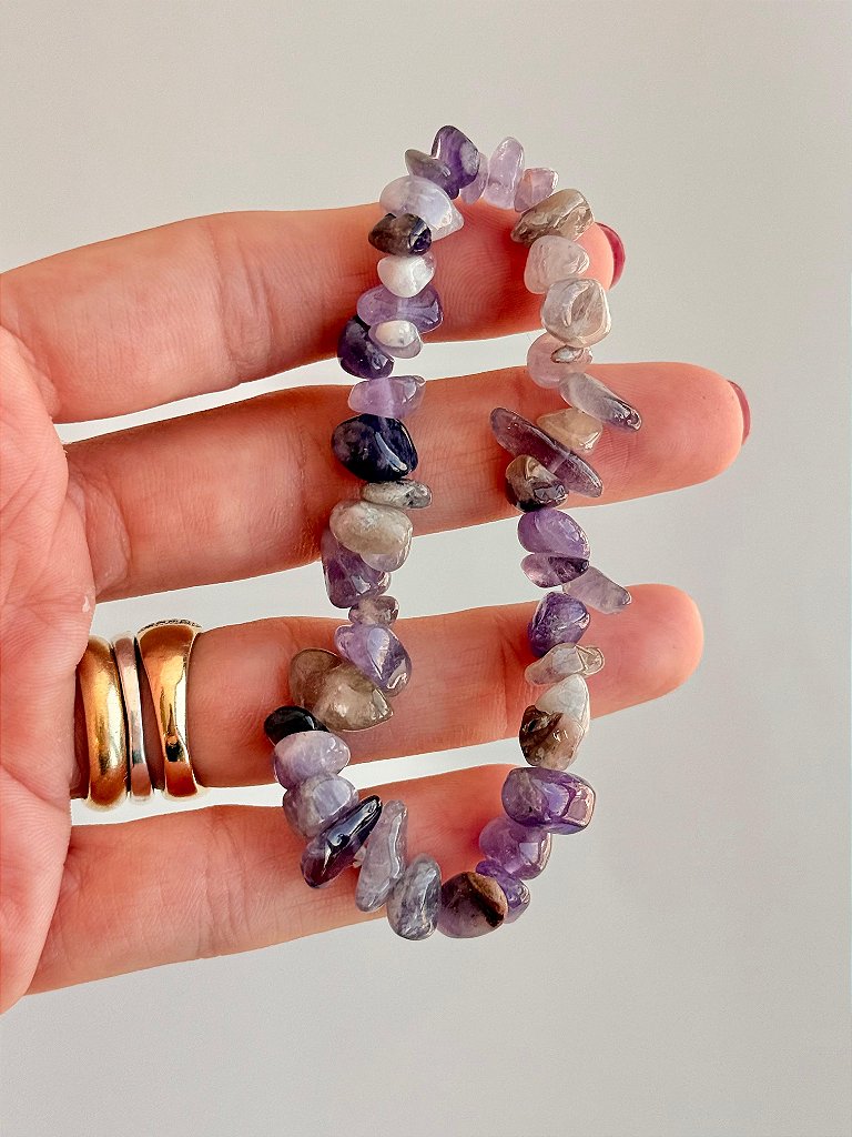 Conjunto Ansiedade, Medo e Agonia - Água Marinha, Larimar e Ametista Lilás