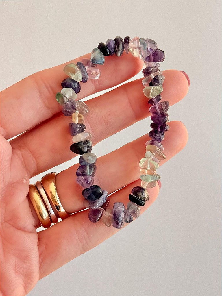 Conjunto Intuição, Fé e Conexão - Ametista, Pedra da Lua e Fluorita