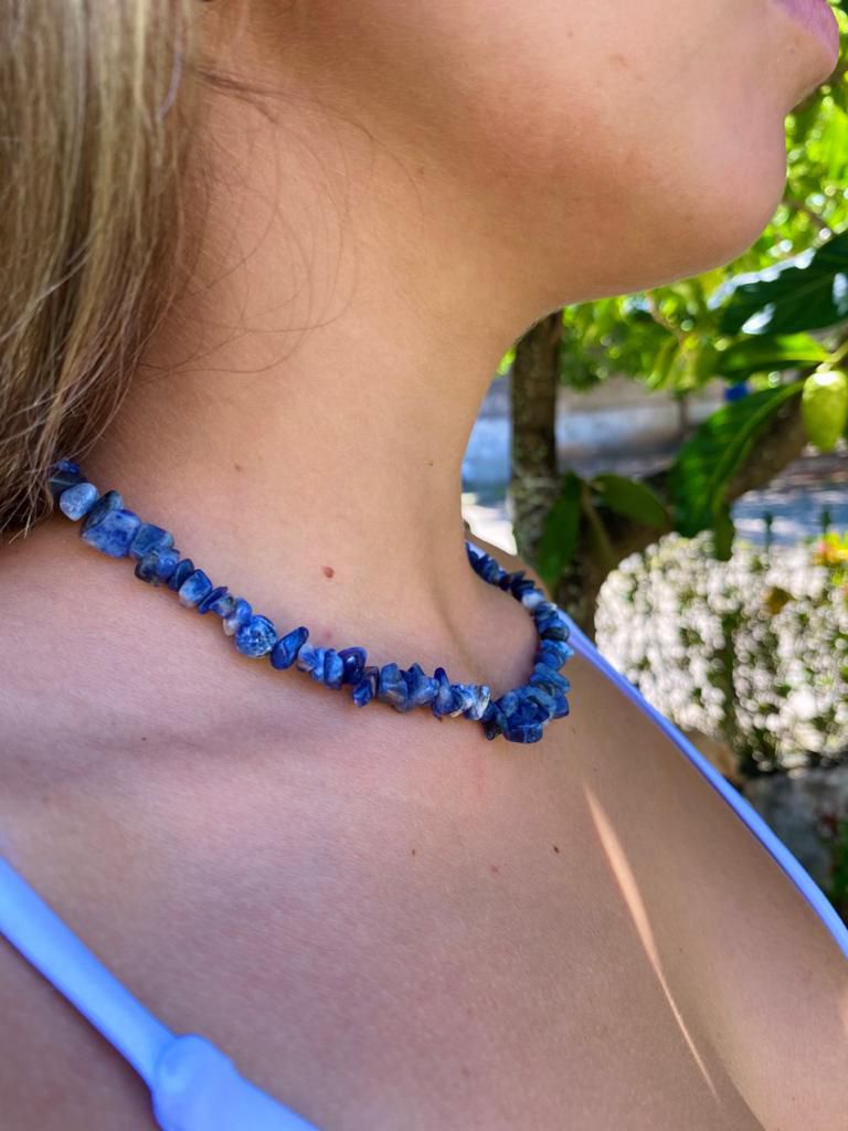 Choker de Sodalita - Direcionamento, Clareza Mental, Decisões, Discernimento
