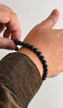 Pulseira de Turmalina Negra 8mm Regulável - Sobrecarga, Melhora do Humor, Proteção e Segurança