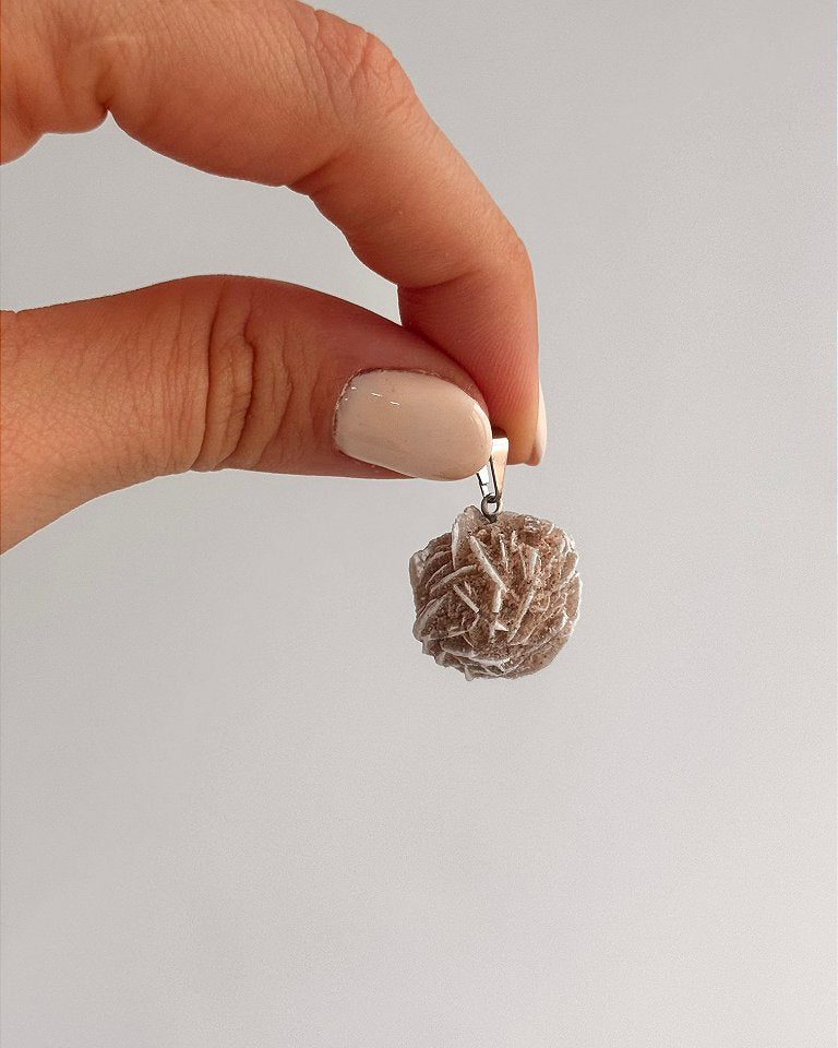 Pingente de Rosa do Deserto - Organiza Ideias, Dissolve o Estresse, Entender Intuição, Concentração
