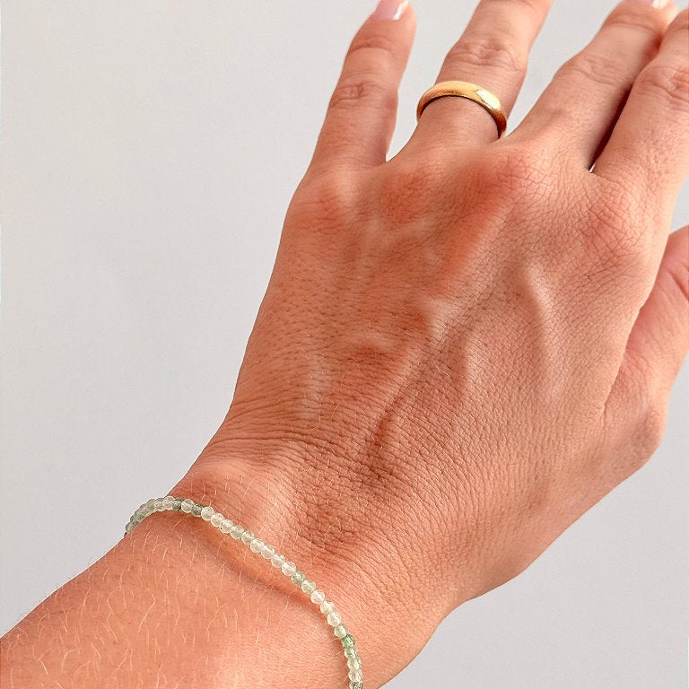 Pulseira de Quartzo Verde 2mm Multifacetada - Saúde e Equilíbrio