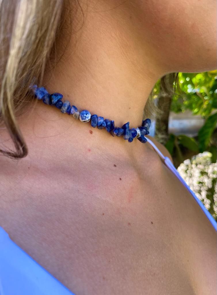 Choker de Sodalita - Direcionamento, Clareza Mental, Decisões, Discernimento
