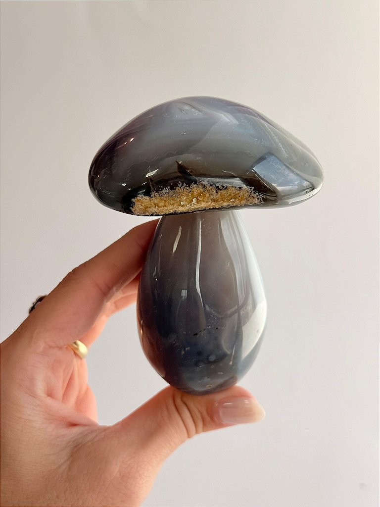 Cogumelo de Ágata - CGAGA03 364g - Pedra da Sorte, Coragem e Autoconfiança