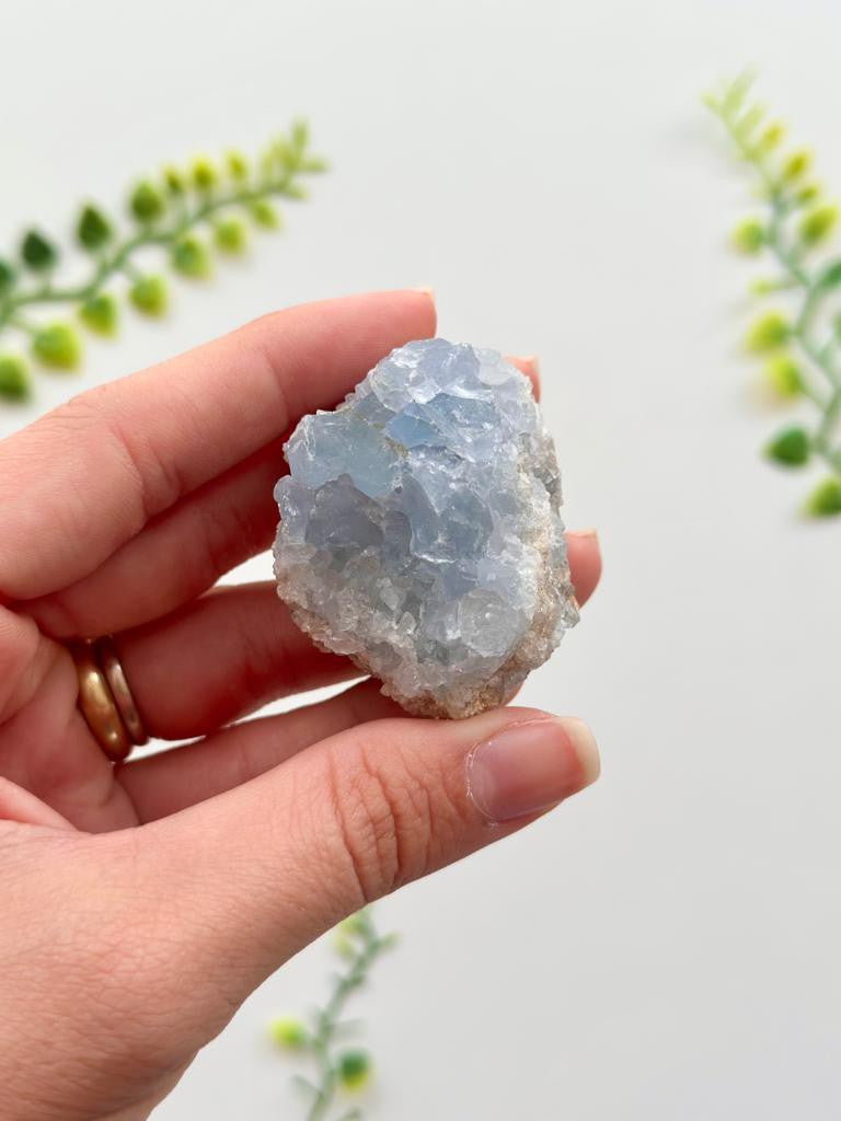 Drusa de Celestita P 50 a 90 - Realização de Sonhos, Conexão com Anjos da Guarda