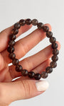 Pulseira de Quartzo Fumê Redonda 8mm - Abre Caminhos, Concretização e Proteção