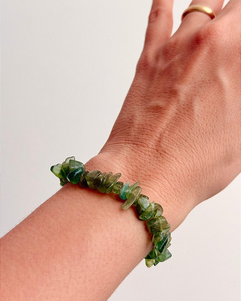 Pulseira de Cianita Verde - Cura Profunda, Sabedoria Interior e Conexão Divina