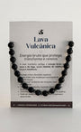 Pulseira de Lava Vulcânica 6mm Regulável - Aço Inoxidável - Resiliência, Força e Autossabotagem