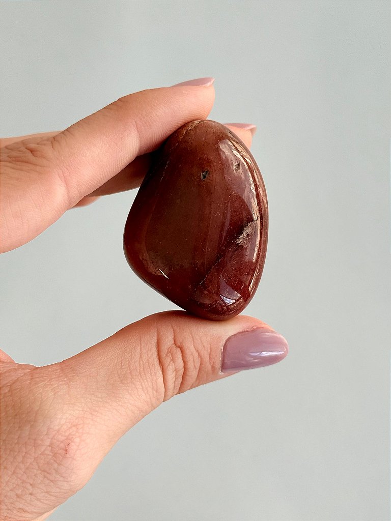 Quartzo Vermelho Rolado - Cristal do Coração - Emoções, Superação de Traumas, Questões familiares