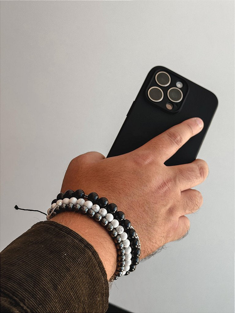 Pulseira de Hematita 6mm Regulável - Proteção, Disciplina, Afasta Vícios e Melhora Hábitos