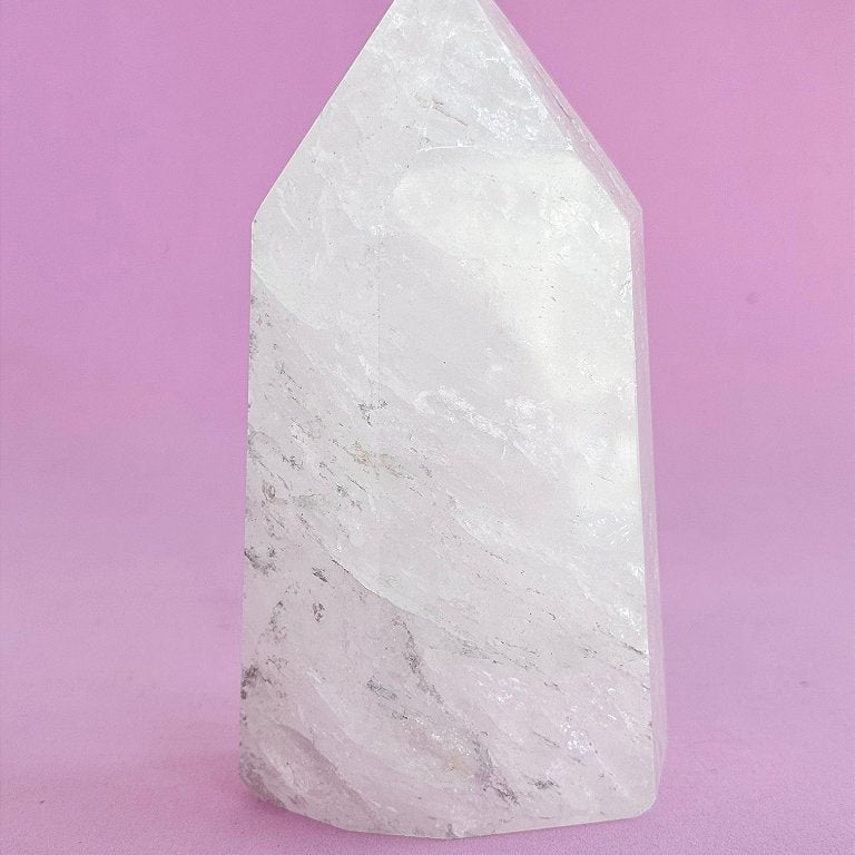 Ponta de Quartzo Cristal - Peça Única - PQCRIS04 890g - Intensificador, Iluminação e Energização