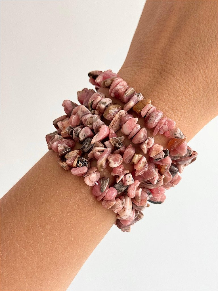 Pulseira de Rodocrosita - Libido, Segurança em Si, Beleza; Altruísmo; Melhora os Relacionamentos