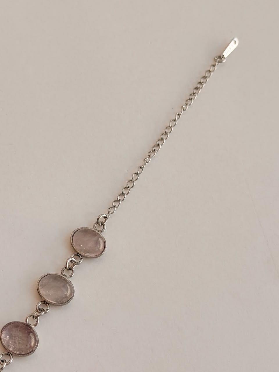 Pulseira Espelho Mágico de Quartzo Rosa em Aço Inox - Pedra do Amor - Cura do Coração, Amor Próprio, Perdão e Gratidão