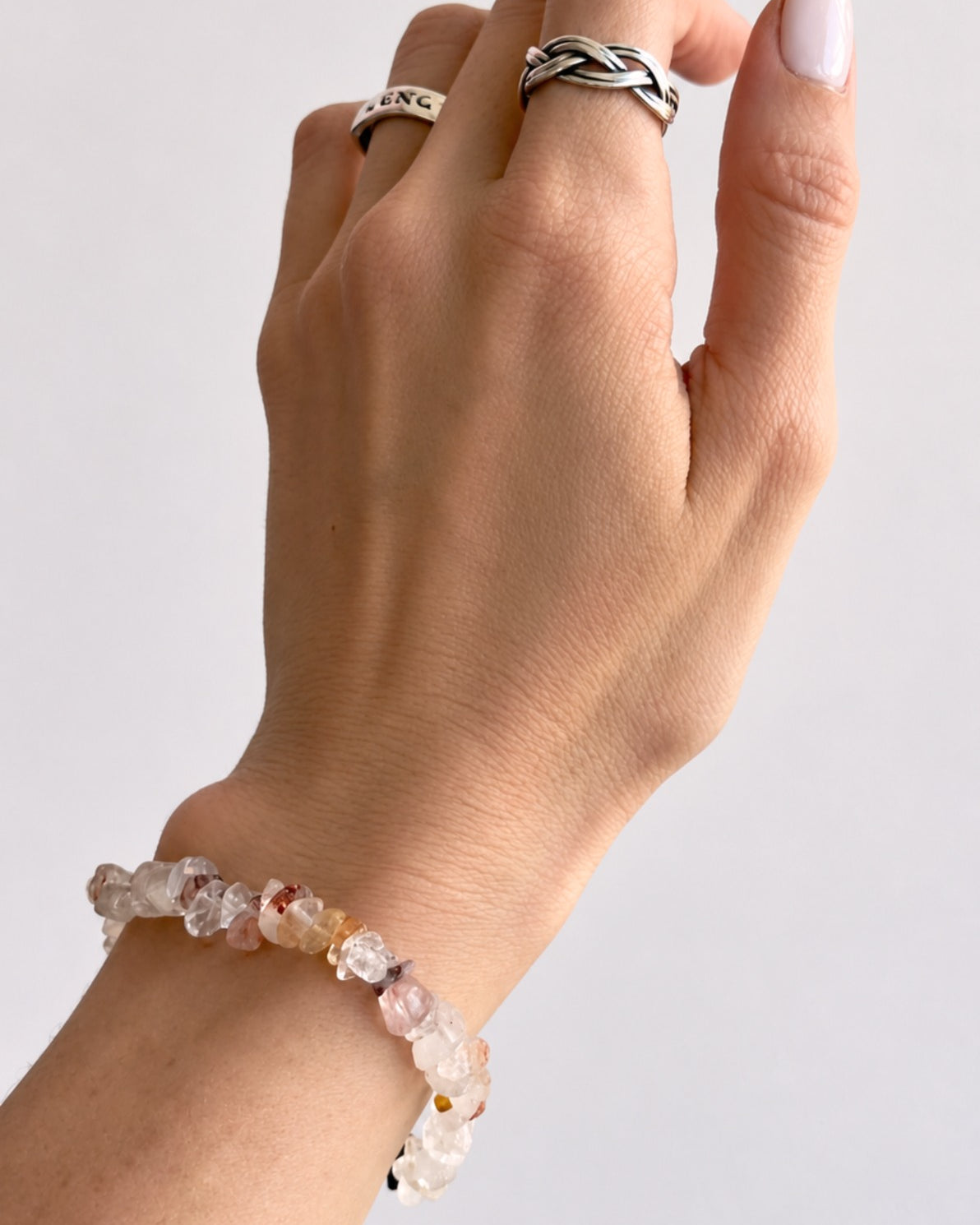 Pulseira de Quartzo Hematoide - Vitalidade; Autenticidade; Dúvidas e Inseguranças; Ancoramento