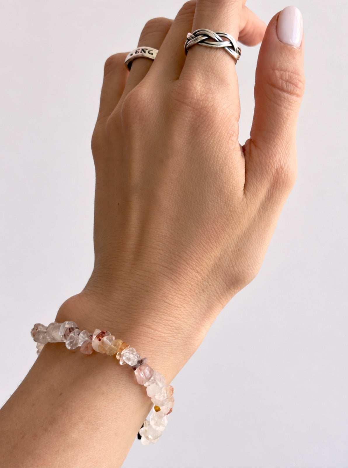 Pulseira de Quartzo Hematoide - Vitalidade; Autenticidade; Dúvidas e Inseguranças; Ancoramento