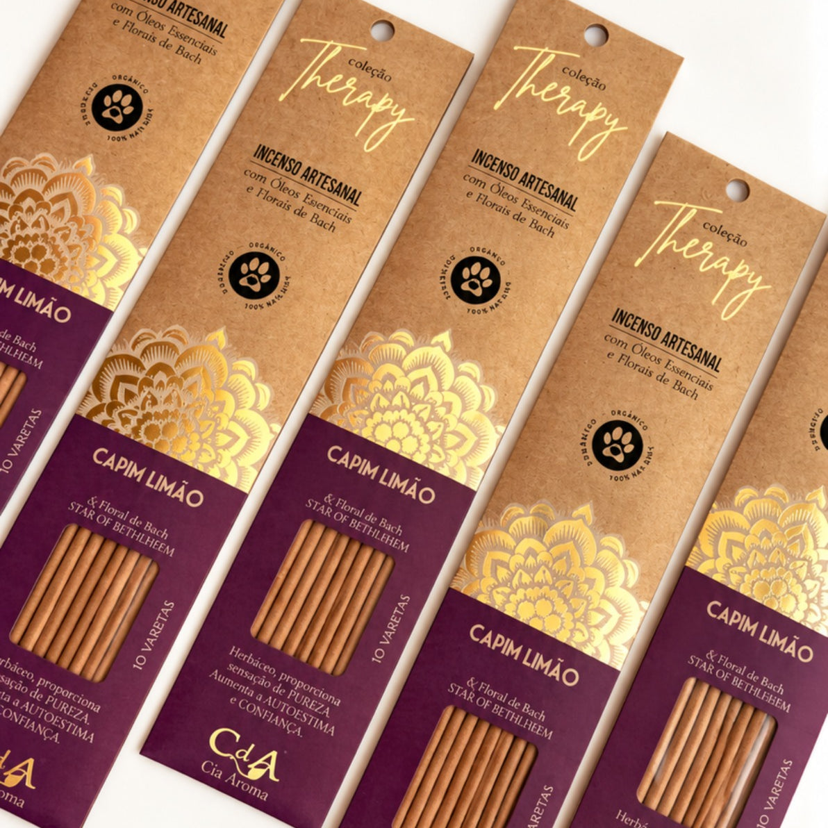 Incenso Natural Cia de Aroma - Capim Limão - Alegria, Autoestima e Confiança