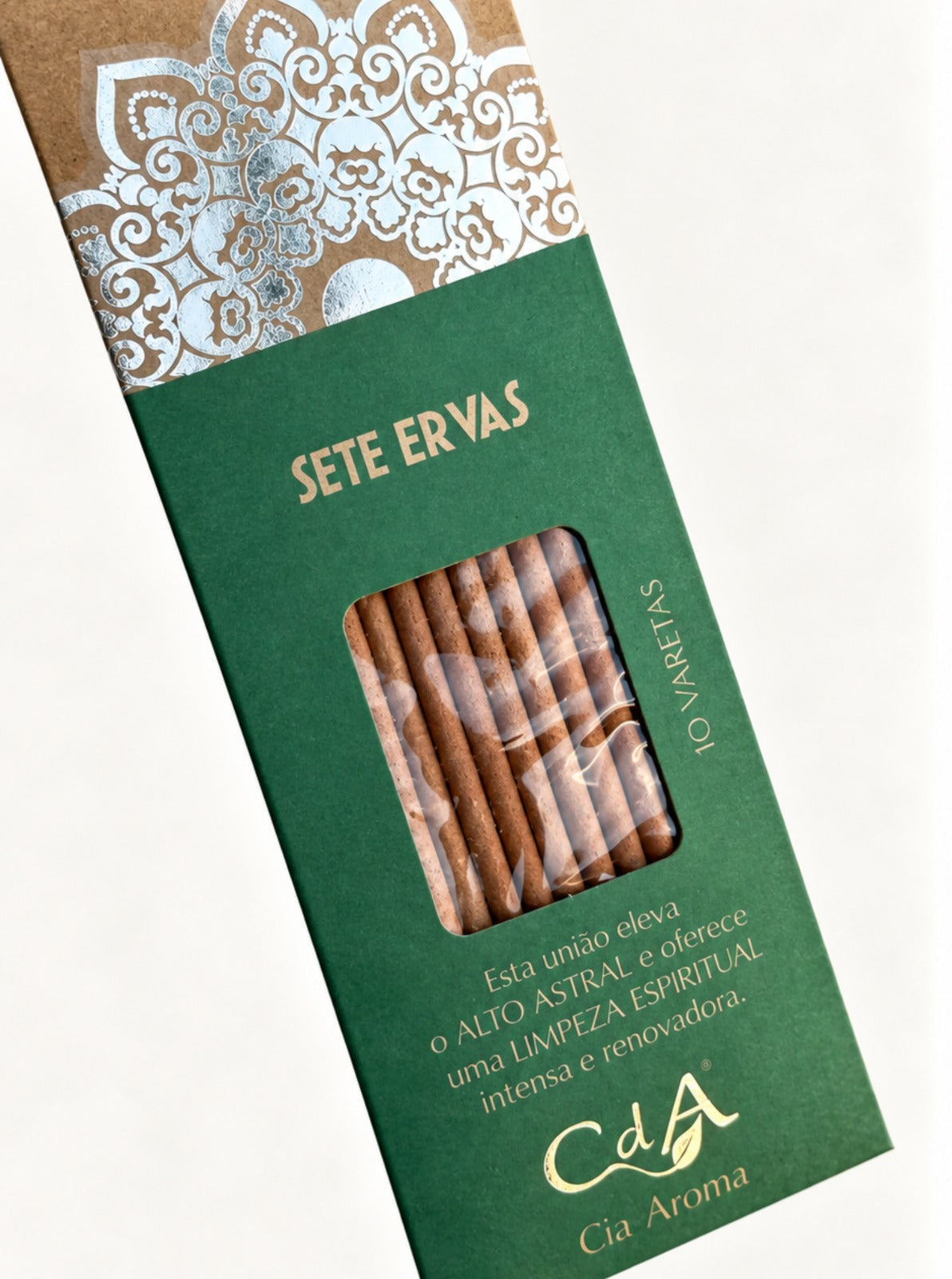 Incenso Natural Cia de Aroma - Sete Ervas - Limpeza Espiritual, Renovação, Eleva o Alto Astral