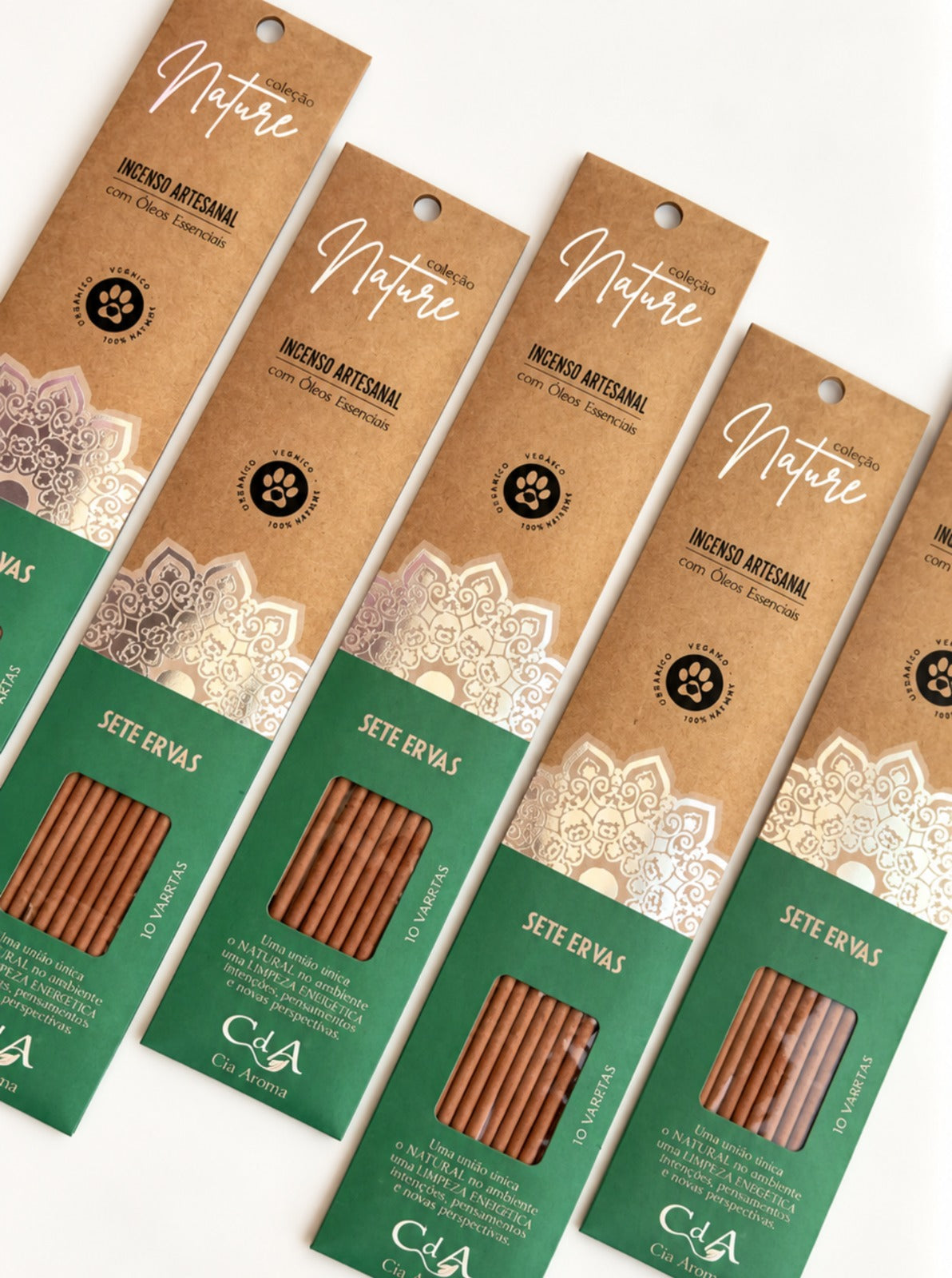 Incenso Natural Cia de Aroma - Sete Ervas - Limpeza Espiritual, Renovação, Eleva o Alto Astral