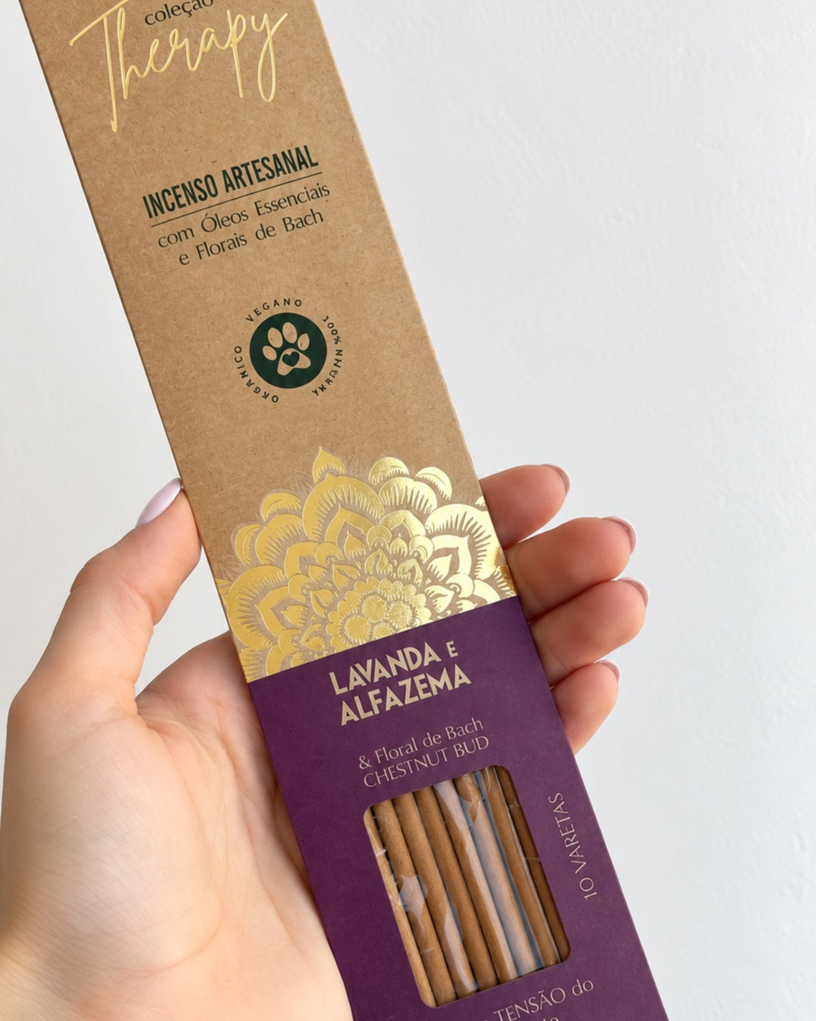 Incenso Natural Cia de Aroma - Lavanda e Alfazema - Alívio da Tensão e Ansiedade