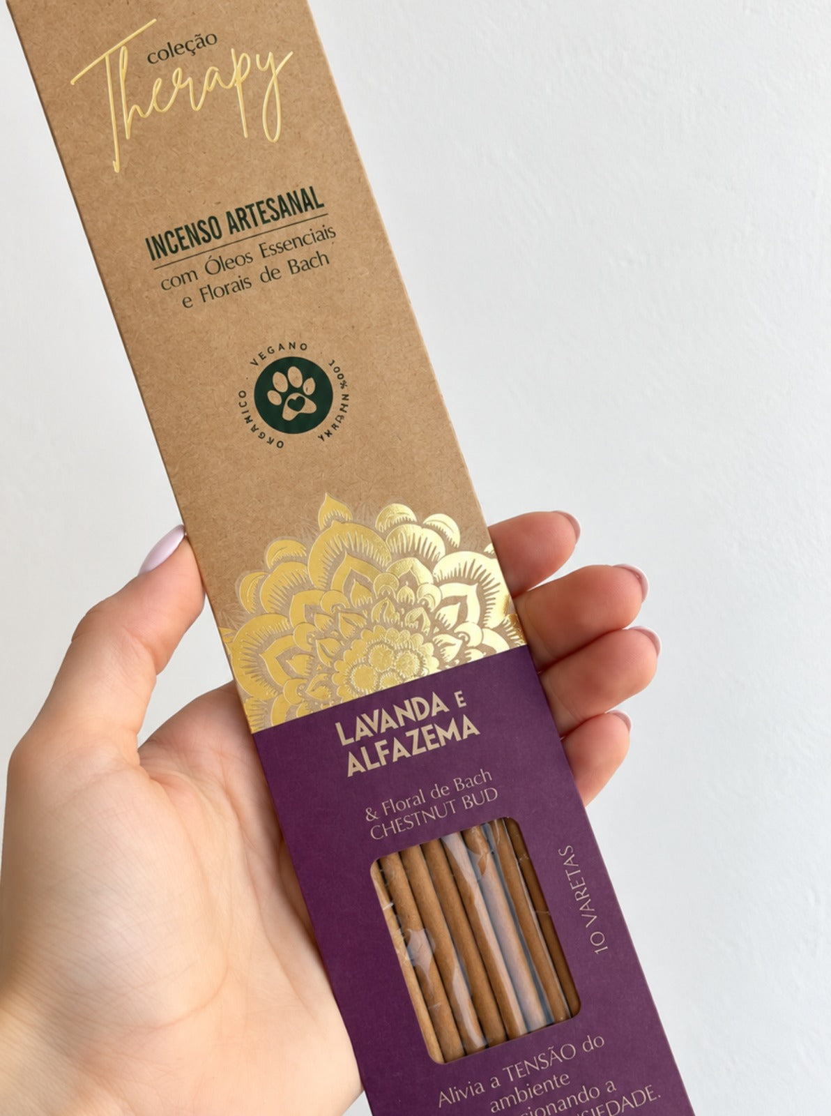 Incenso Natural Cia de Aroma - Lavanda e Alfazema - Alívio da Tensão e Ansiedade