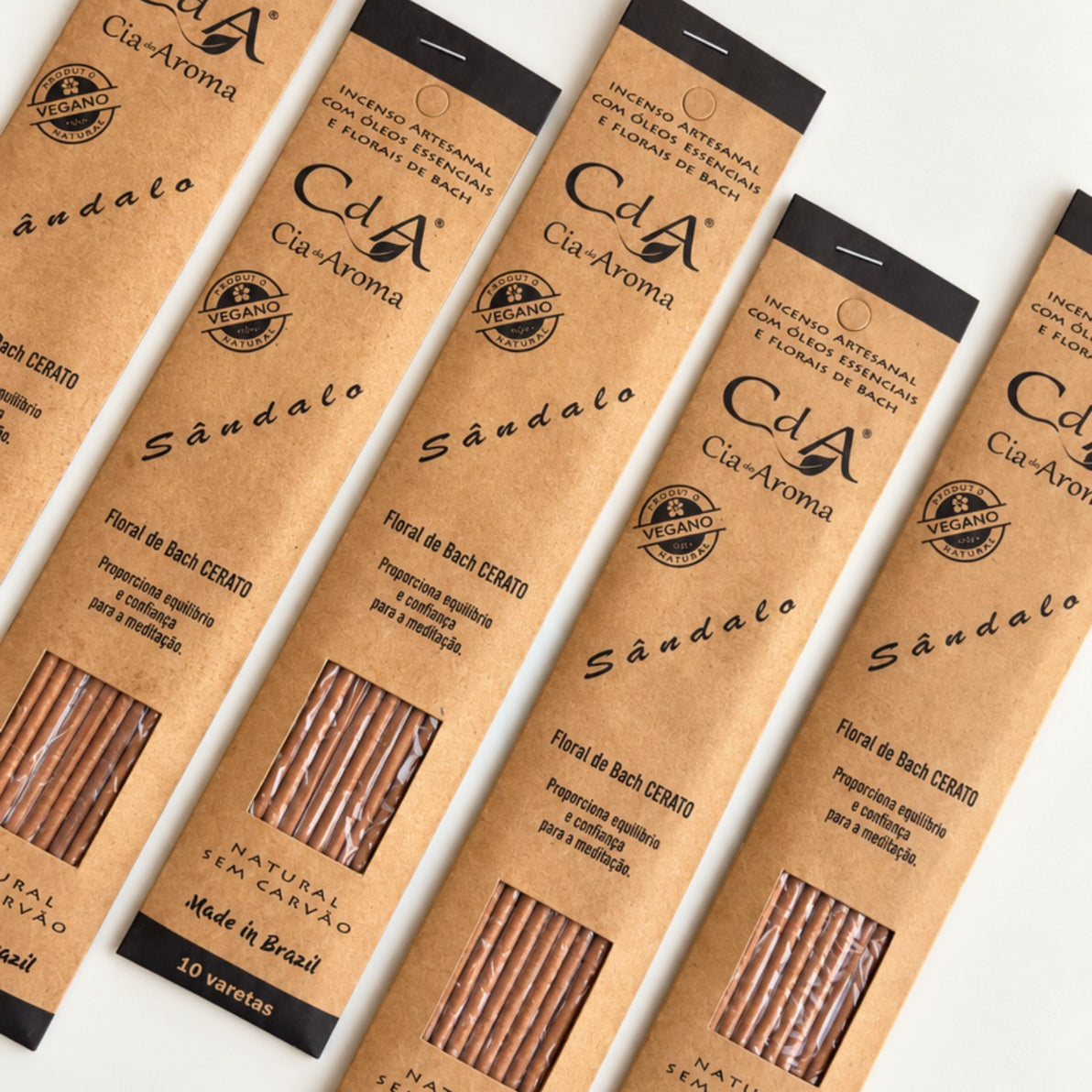 Incenso Natural Cia de Aroma - Sândalo - Equilibro e confiança