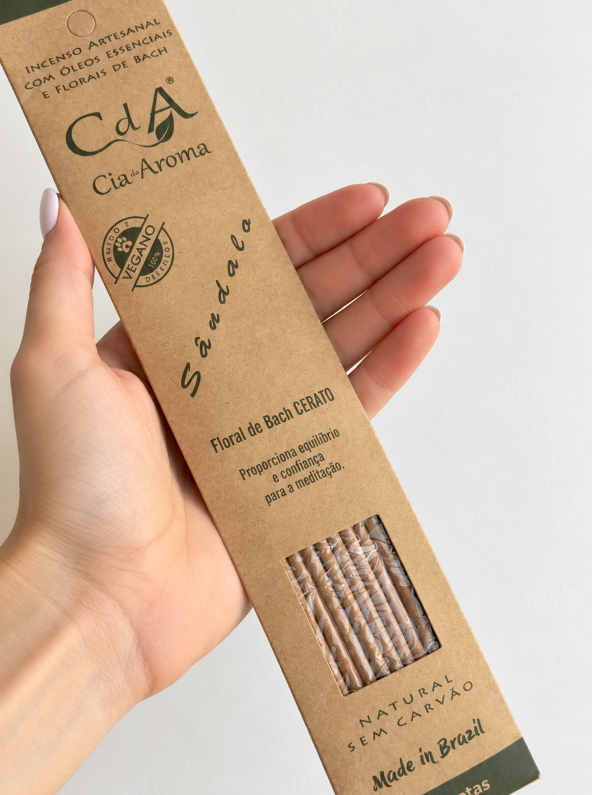 Incenso Natural Cia de Aroma - Sândalo - Equilibro e confiança