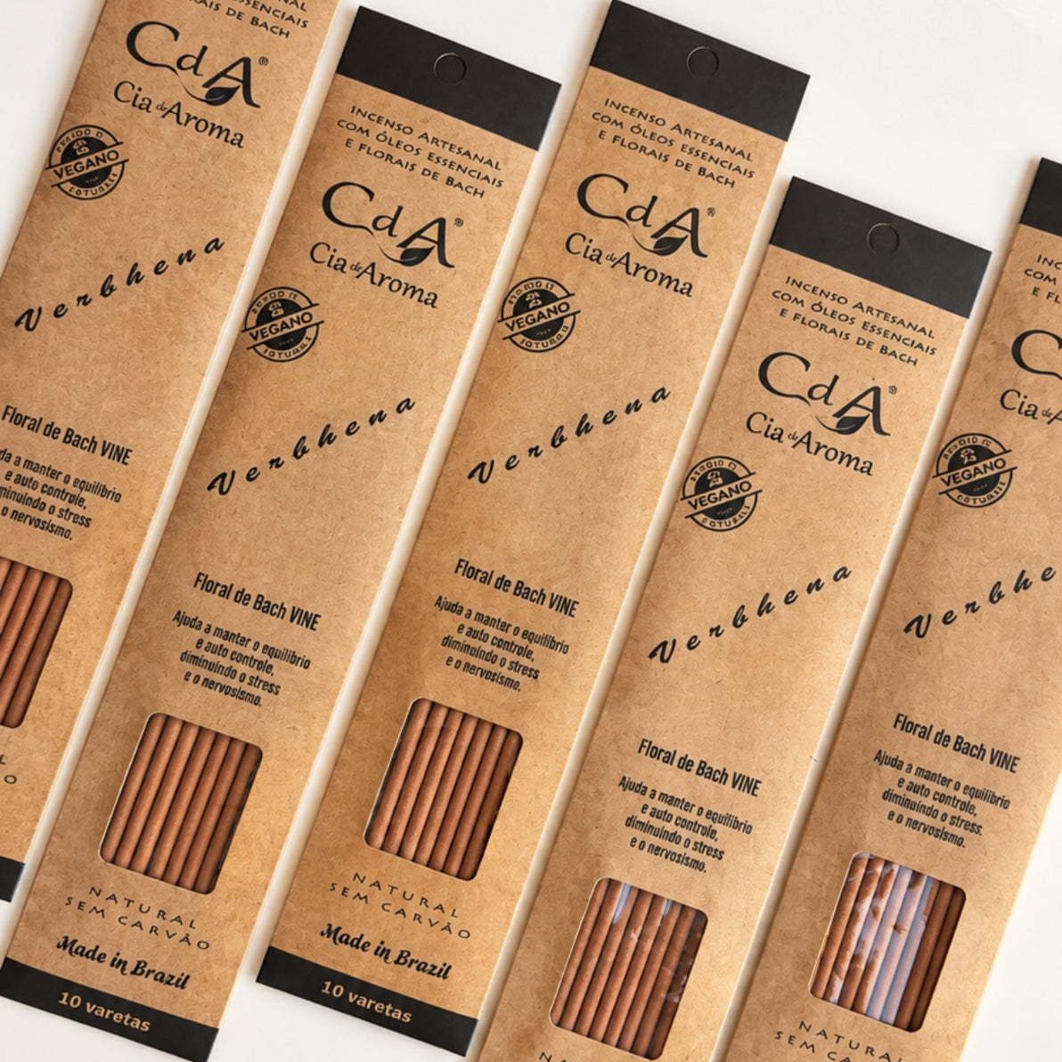 Incenso Natural Cia de Aroma - Verbena - Equilíbrio, Autocontrole, Diminui Stress e Nervosismo
