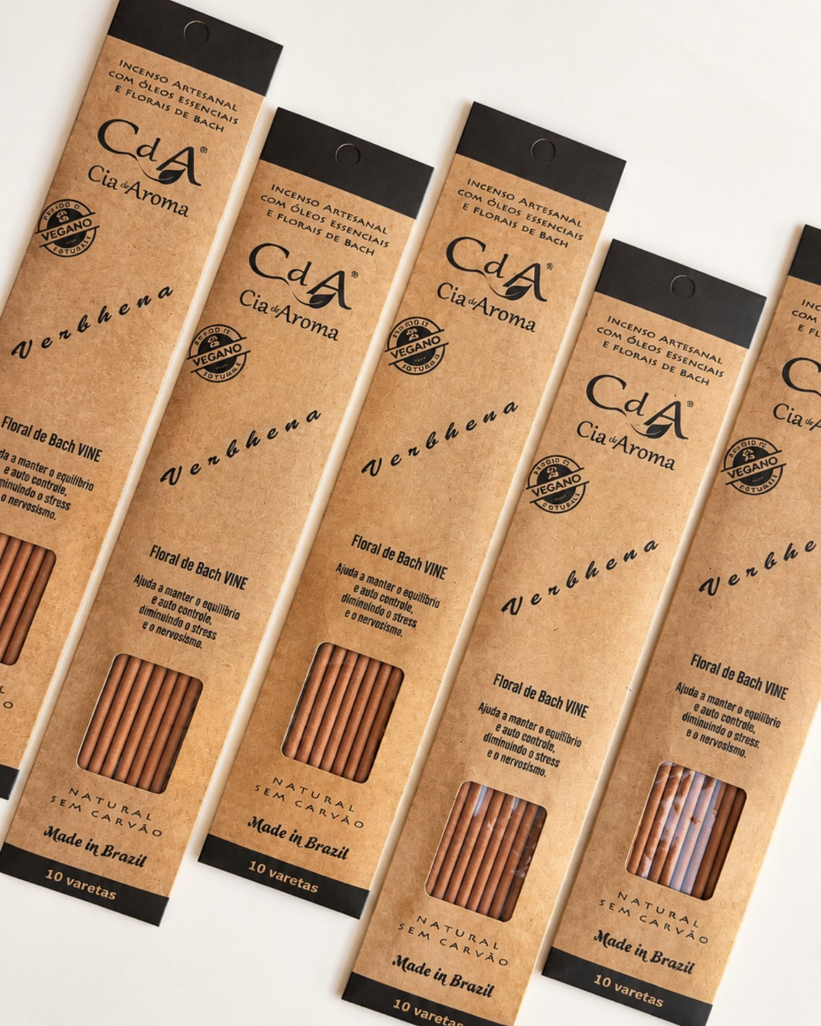 Incenso Natural Cia de Aroma - Verbena - Equilíbrio, Autocontrole, Diminui Stress e Nervosismo